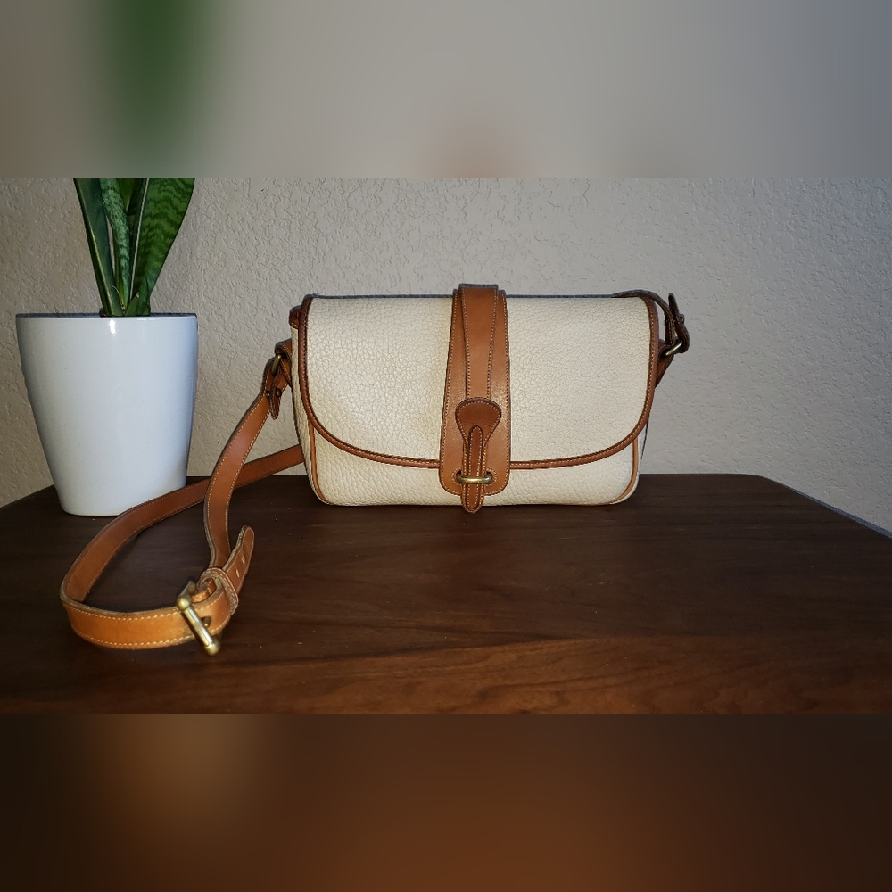 Vintage Dooney & Bourke R54 Large Equestrian in Beige